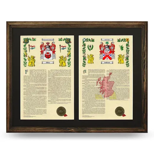 Double Armorial History Framed- Brown