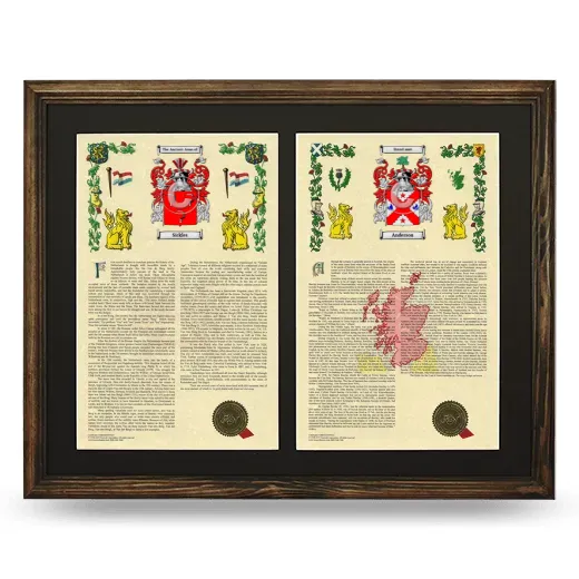 Double Armorial History Framed- Brown