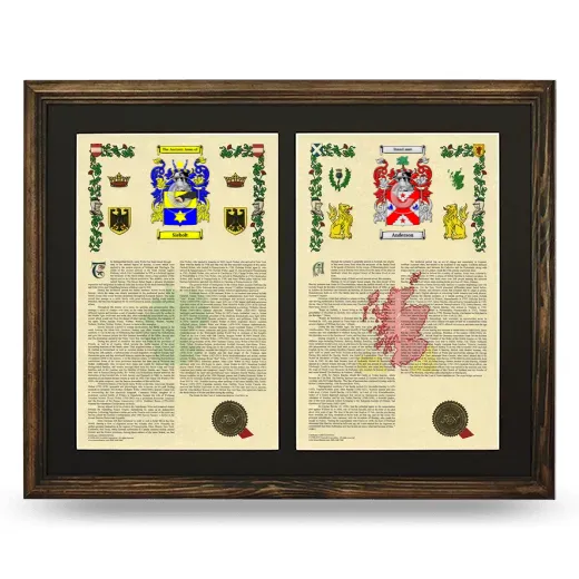 Double Armorial History Framed- Brown