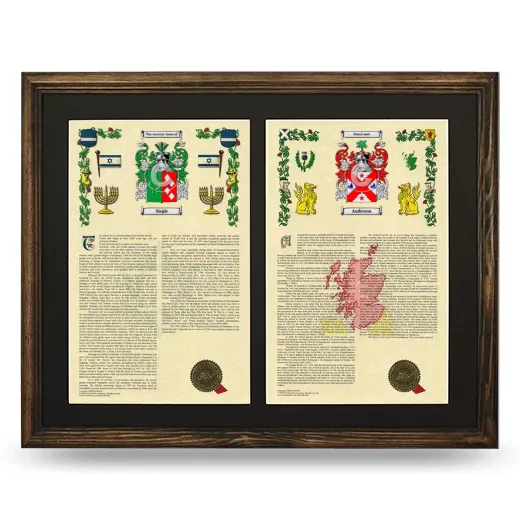 Double Armorial History Framed- Brown