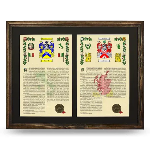 Double Armorial History Framed- Brown