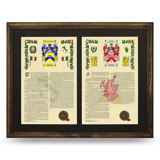 Double Armorial History Framed- Brown