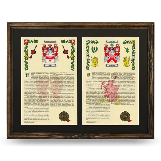 Double Armorial History Framed- Brown