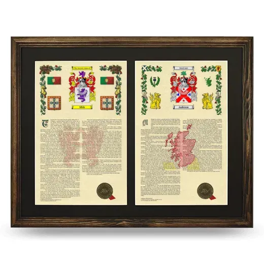 Double Armorial History Framed- Brown