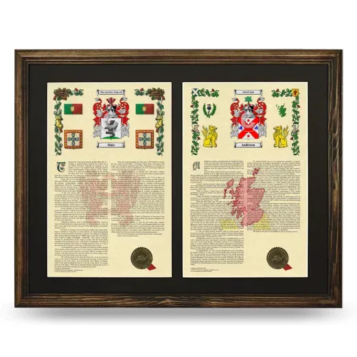 Double Armorial History Framed- Brown