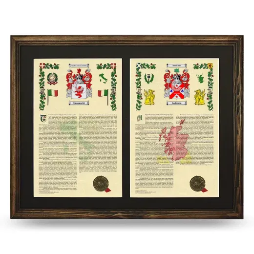 Double Armorial History Framed- Brown