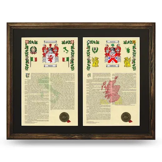 Double Armorial History Framed- Brown