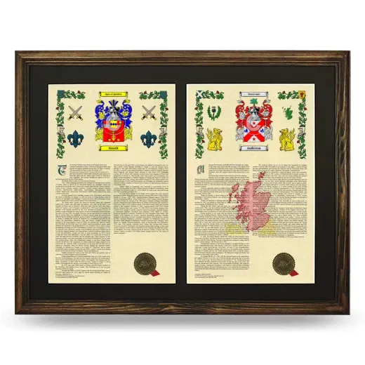 Double Armorial History Framed- Brown