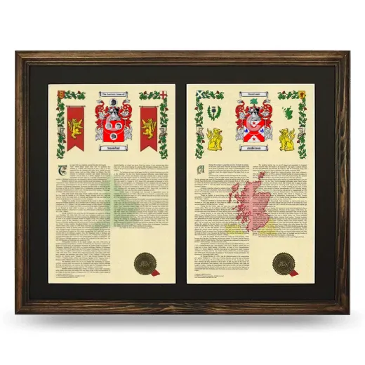 Double Armorial History Framed- Brown