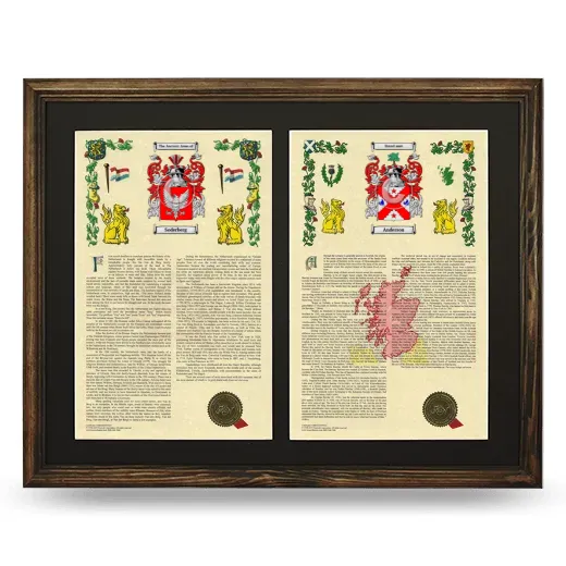 Double Armorial History Framed- Brown