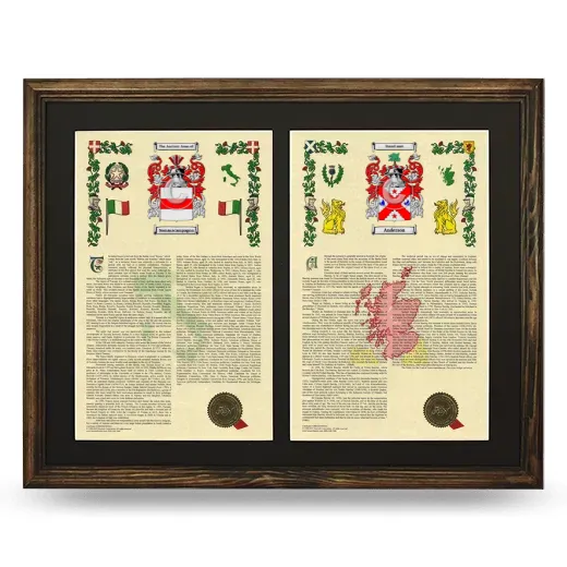 Double Armorial History Framed- Brown
