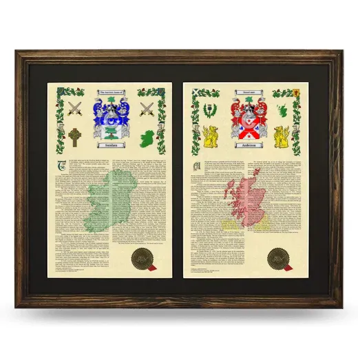Double Armorial History Framed- Brown