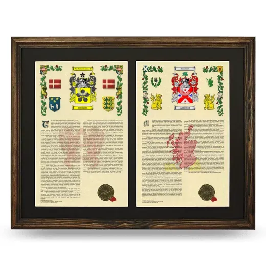 Double Armorial History Framed- Brown