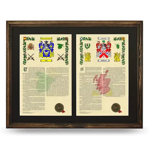 Double Armorial History Framed- Brown
