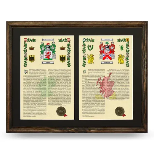Double Armorial History Framed- Brown