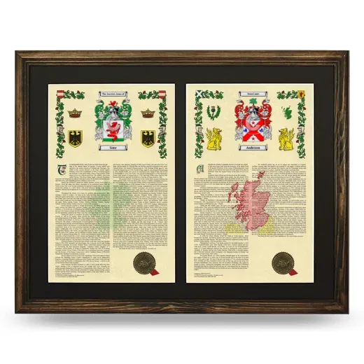 Double Armorial History Framed- Brown