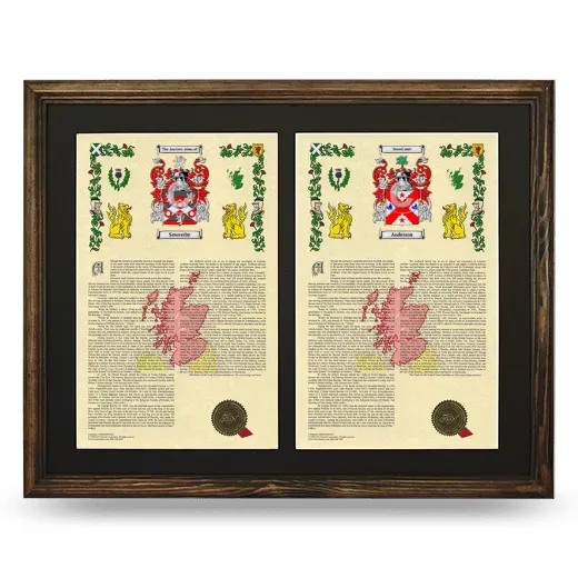 Double Armorial History Framed- Brown