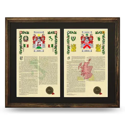 Double Armorial History Framed- Brown