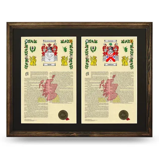 Double Armorial History Framed- Brown