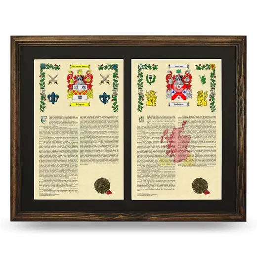 Double Armorial History Framed- Brown