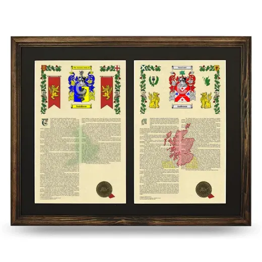 Double Armorial History Framed- Brown