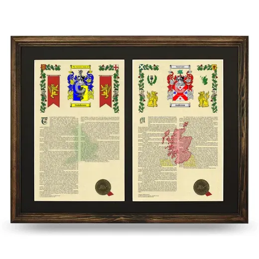 Double Armorial History Framed- Brown