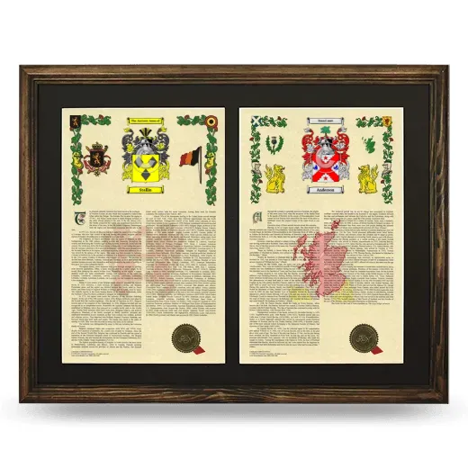 Double Armorial History Framed- Brown