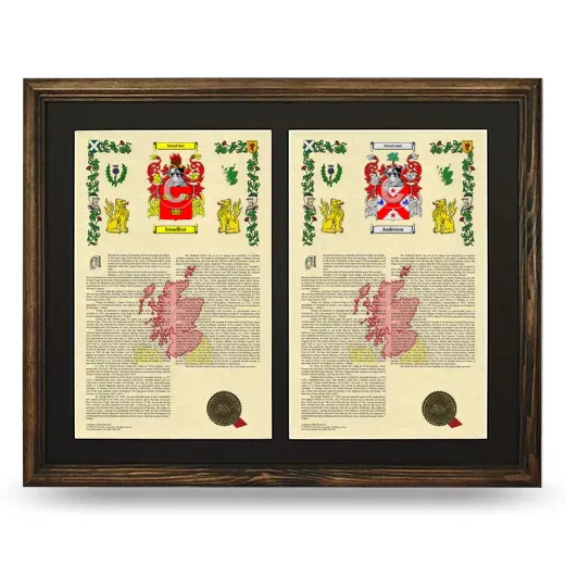 Double Armorial History Framed- Brown