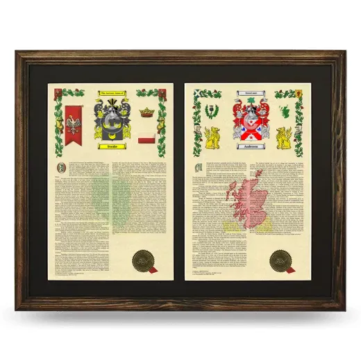 Double Armorial History Framed- Brown