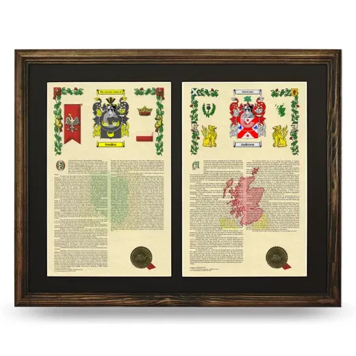 Double Armorial History Framed- Brown