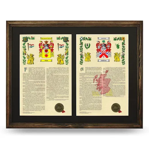 Double Armorial History Framed- Brown