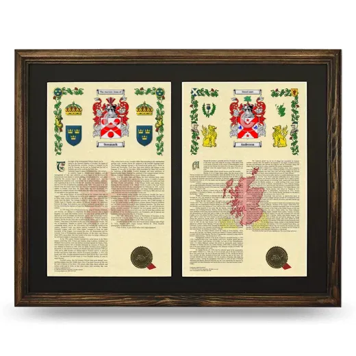 Double Armorial History Framed- Brown