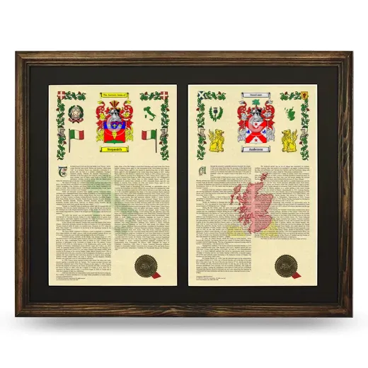 Double Armorial History Framed- Brown