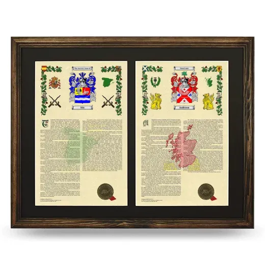 Double Armorial History Framed- Brown