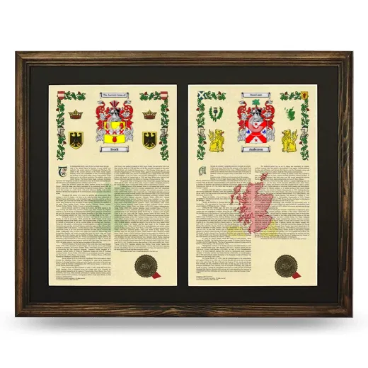 Double Armorial History Framed- Brown