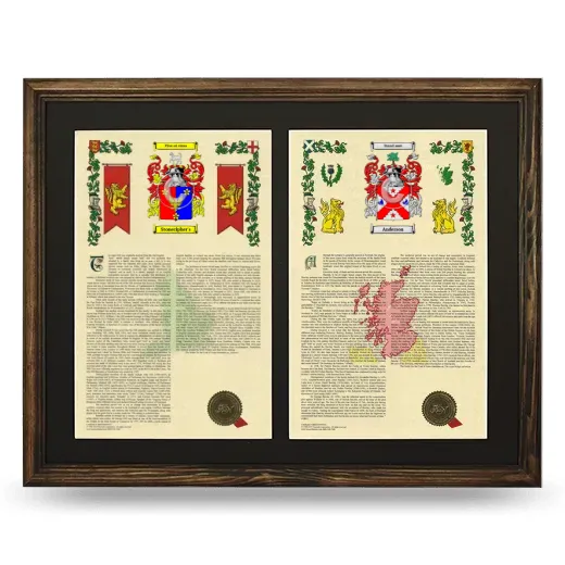 Double Armorial History Framed- Brown