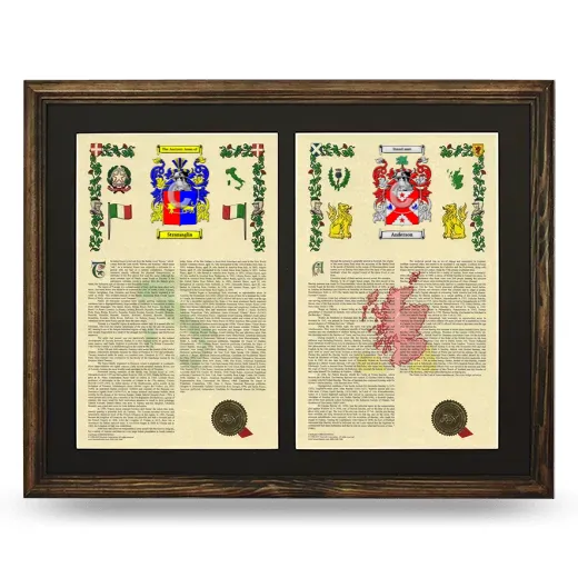 Double Armorial History Framed- Brown