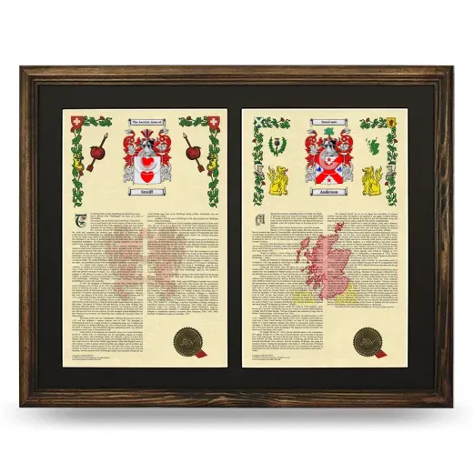 Double Armorial History Framed- Brown