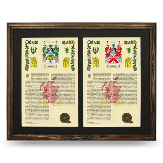 Double Armorial History Framed- Brown