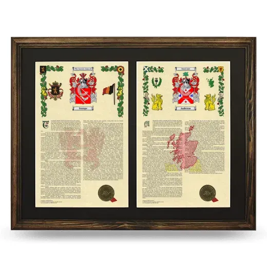 Double Armorial History Framed- Brown