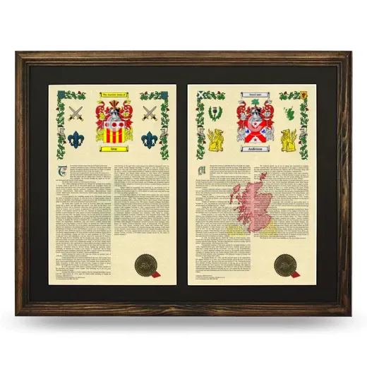Double Armorial History Framed- Brown