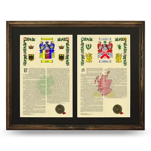 Double Armorial History Framed- Brown