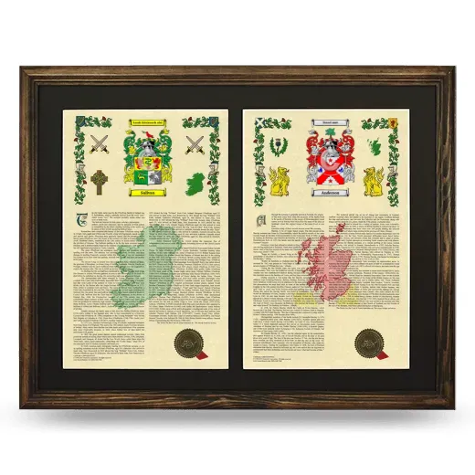 Double Armorial History Framed- Brown