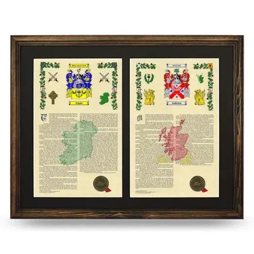 Double Armorial History Framed- Brown
