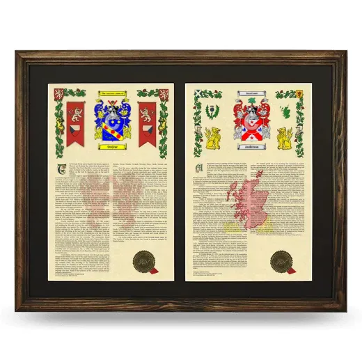 Double Armorial History Framed- Brown