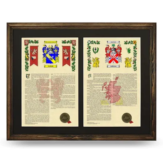 Double Armorial History Framed- Brown