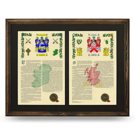 Double Armorial History Framed- Brown