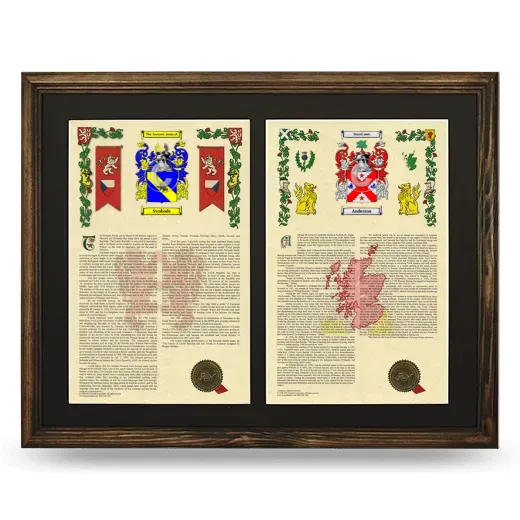 Double Armorial History Framed- Brown