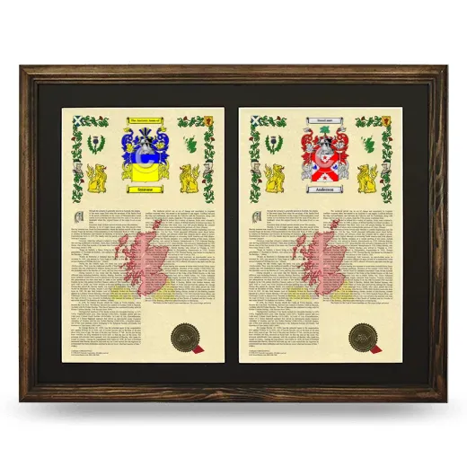 Double Armorial History Framed- Brown