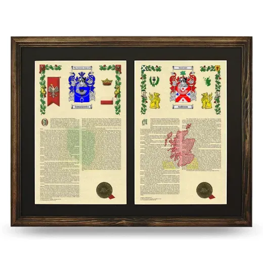 Double Armorial History Framed- Brown